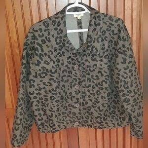Umgee denim leopard print jacket